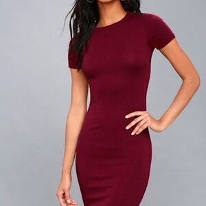 Lulu's Chic Burgundy Mini Dress